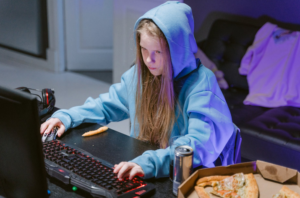 a kid playing games